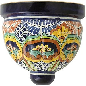 colonial talavera sconce yellow brown