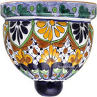 handmade talavera sconce blue yellow