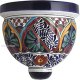 hand crafted talavera sconce red blue