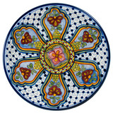 handcrafted talavera plate green blue