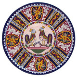 hand crafted talavera plate brown yellow