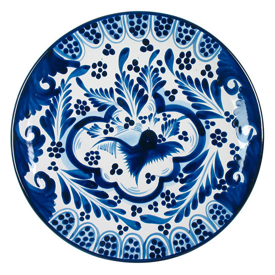 hacienda talavera plate sky blue