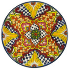 custom made talavera plate yellow red