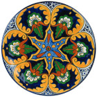 decorative talavera plate yellow blue
