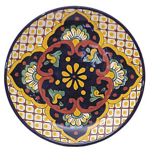 hacienda talavera plate yellow brown