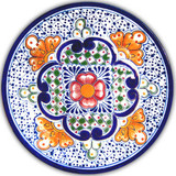 handmade talavera plate blue yellow