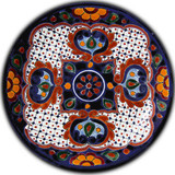 handcrafted talavera plate white yellow