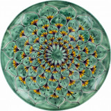 hand crafted talavera plate green yellow