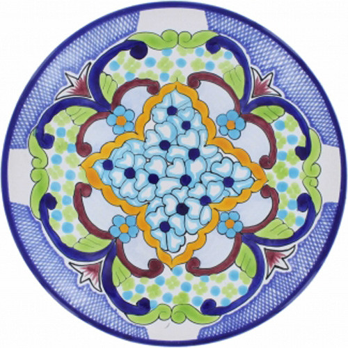 decorative talavera plate blue green
