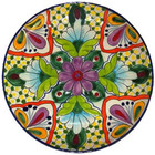 southern talavera plate green orange