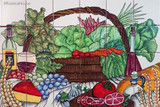 tile mural vegetable and wine
