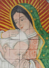 virgin Guadalupe and Juan Pablo II shower tile mural