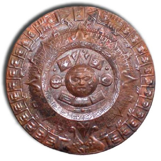 medium aztec copper calendar wall plaque