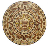 large aztec wooden calendar wall plaque table-top