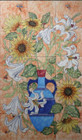 sunflower and lily patio tile mural