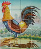 the rooster kitchen tile mural