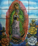 virgin Guadalupe with roses kitchen wall tile mural