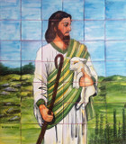 cordero de Dios garden tile mural