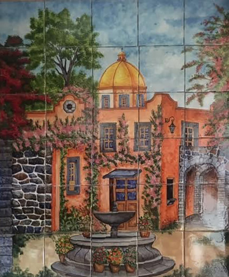fountain kitchen tile mural