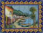 wonderful patio tile mural