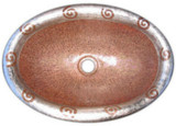 oval hacienda  copper bathroom sink