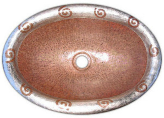 oval hacienda  copper bathroom sink
