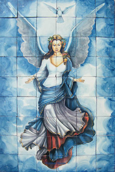 Angel bathroom wall tile mural