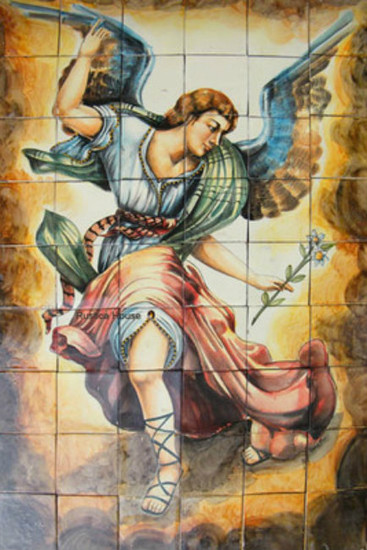 archangel saint Michael bathroom wall tile mural
