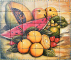 tile mural oranges, watermelon and pawpaw