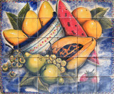 watermelon and pears patio tile mural
