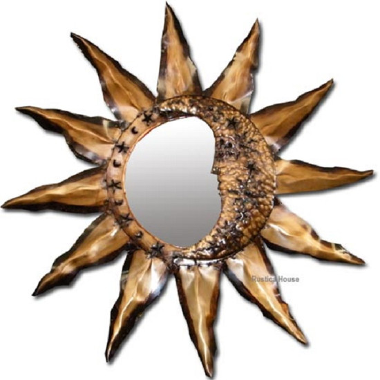 sun moon tin mirror