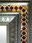 mosaic tin mirror detail