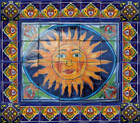 tile mural bright sun
