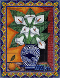 tile mural calla lilies and grapes