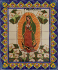 tile mural Virgin Guadalupe with Calla Lilies