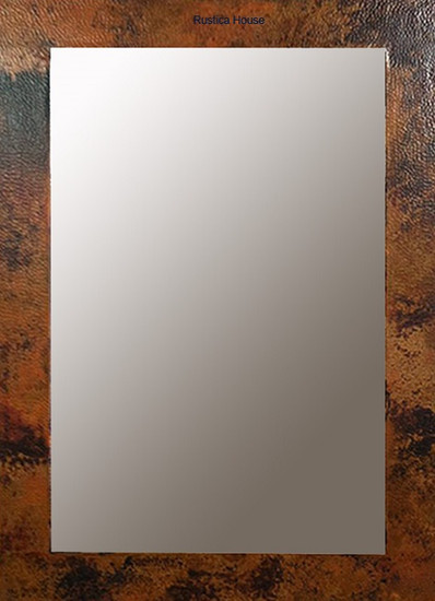 rectangular colonial copper mirror