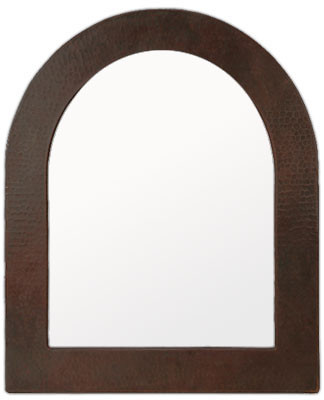 handcrafted arch copper mirror