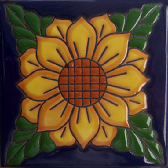 mexican relief tile green