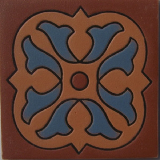 mexican relief tile blue