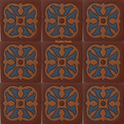 mexican relief stair riser blue tile