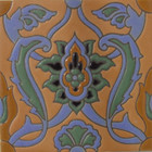 old world relief tile green