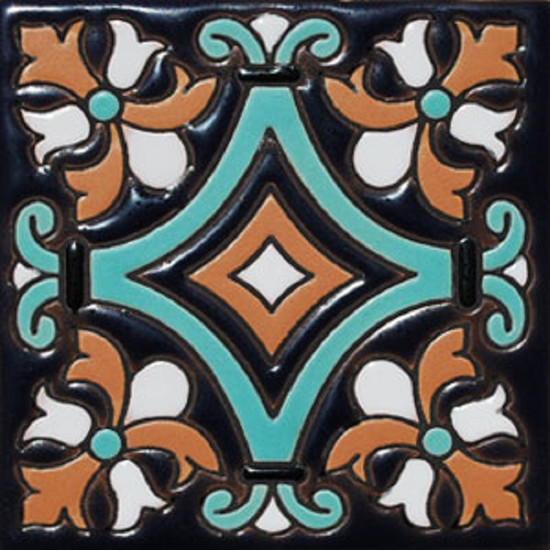 mexican relief tile sky blue