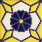 french relief tile cobalt