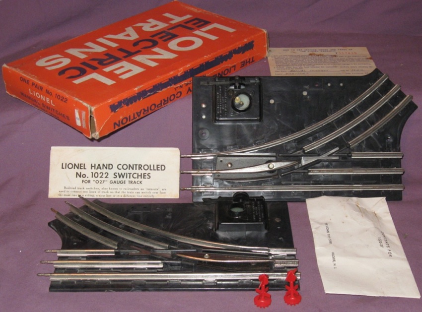 Lionel #1022 Pair Manual Switches for O27 Track Complete for sale online 
