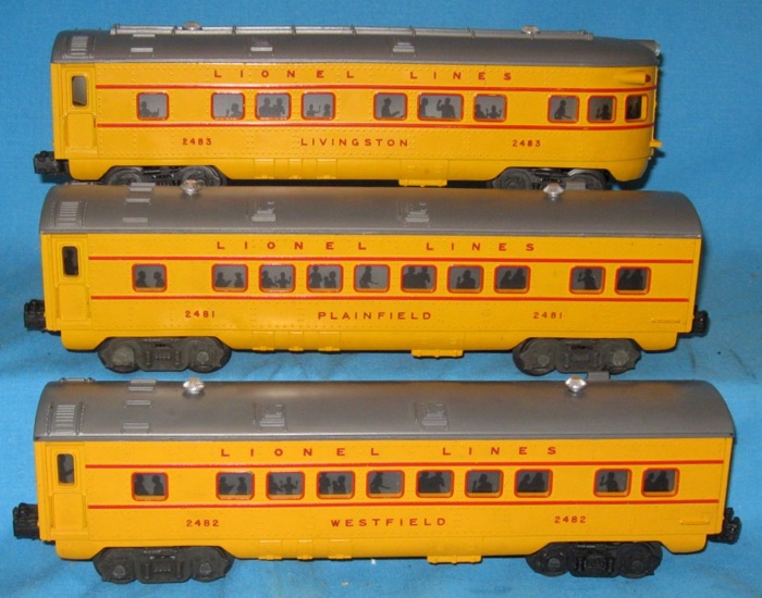 Passenger Cars - 2481, 2482, 2483 Streamlined - Lionel Trains Library