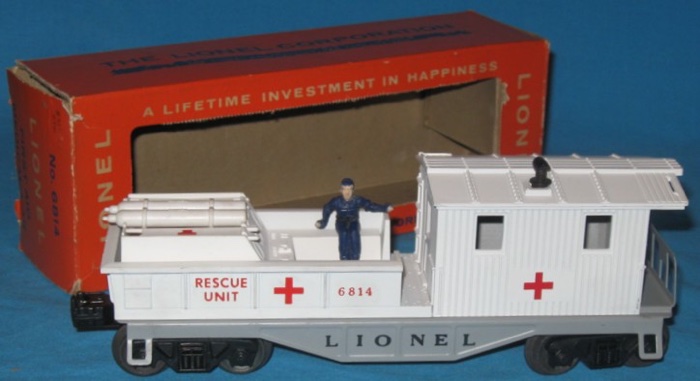 Lionel 6814 White Oxygen Tank & 2 Red Cross Stretchers