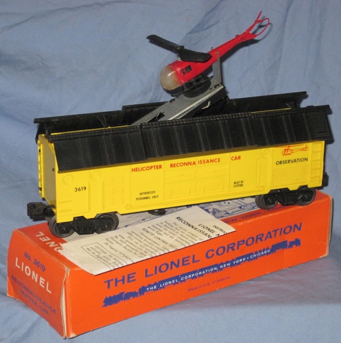 thumbnail image 2 of Lionel Operating Helicopter Car Accessory - For 3410, 3419, 3610 Sets, O Gauge, Mint Condition 2 of 12
