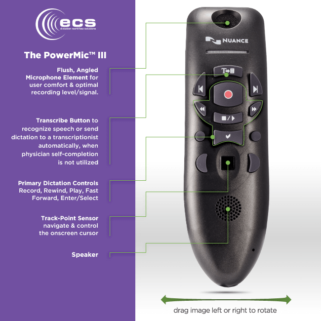 Nuance PowerMic III Dictation Microphone