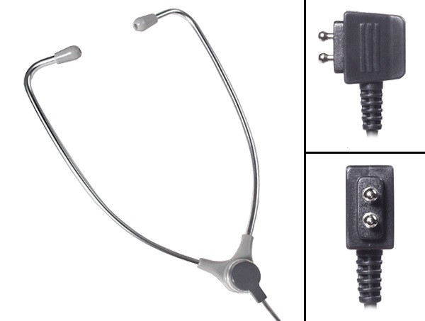 ECS-AL-60-USB-SAET Aluminum Stetho Style Transcription Headset With Soft Antimicrobial Eartips