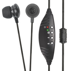 ECS-AL-60-USB-SAET Aluminum Stetho Style Transcription Headset With Soft Antimicrobial Eartips